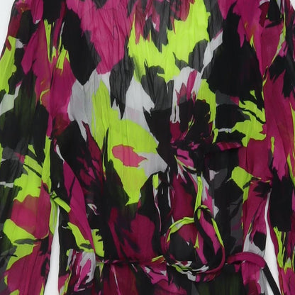 Per Una Womens Multicoloured Geometric Polyester Basic Blouse Size 12 Scoop Neck