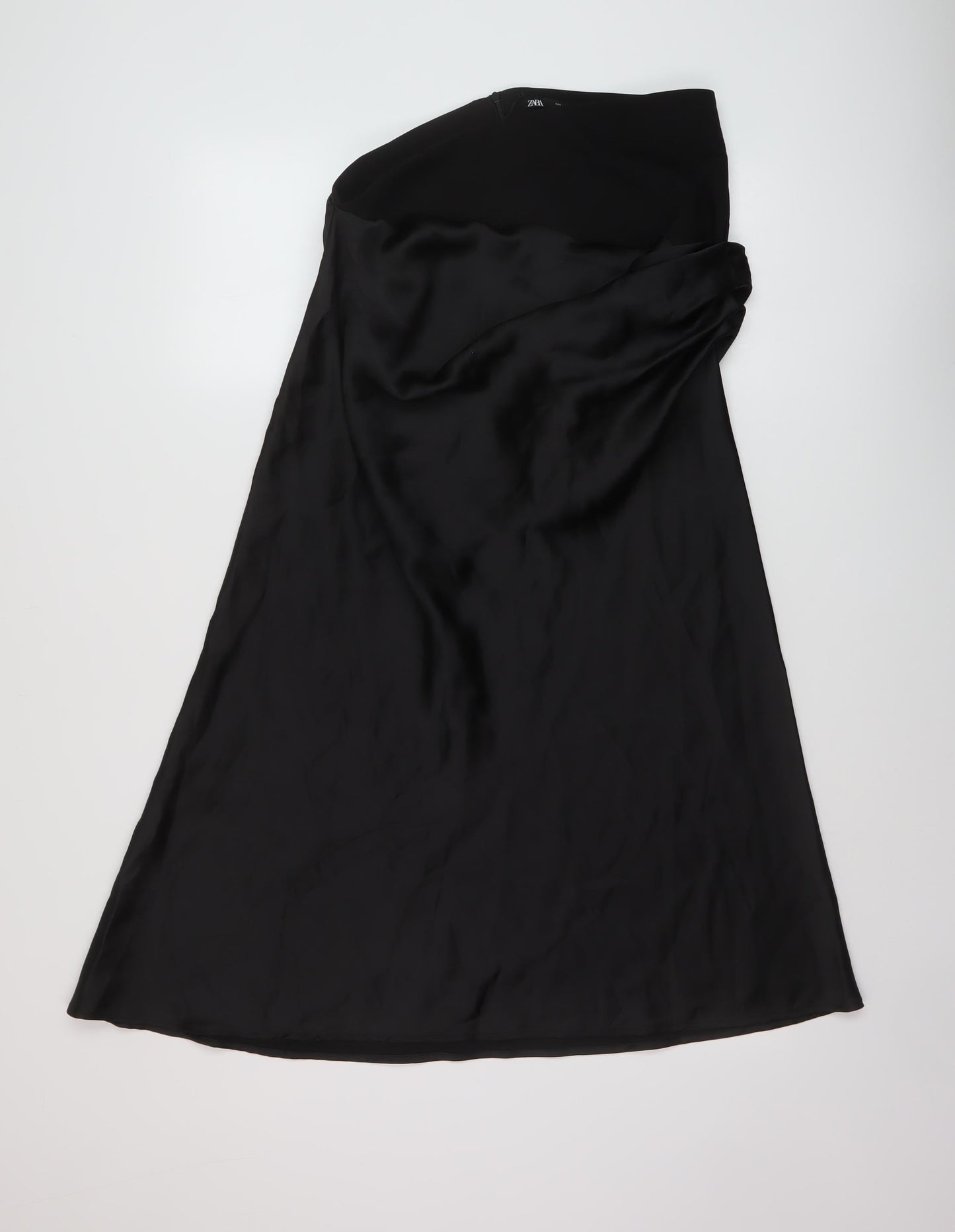 Womens UK Size L Zara A-Line Satin Skirt