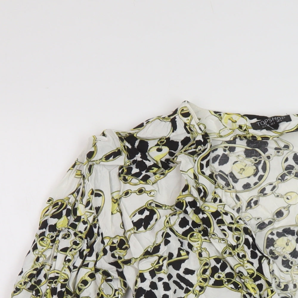 Womens UK Size 6 Topshop White Basic Blouse