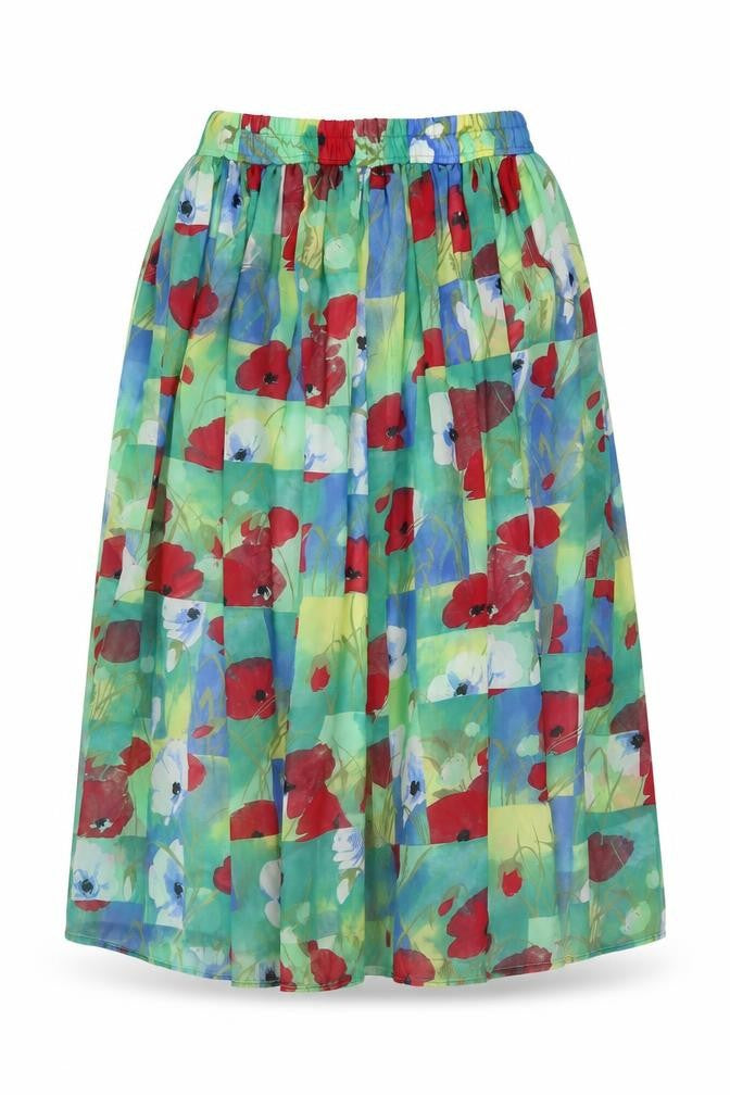 Womens UK Size 12 LUCIA Pleated Chiffon Skirt