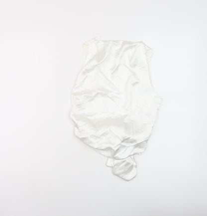 Womens UK Size M Zara White Cropped Blouse
