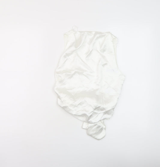 Womens UK Size M Zara White Cropped Blouse