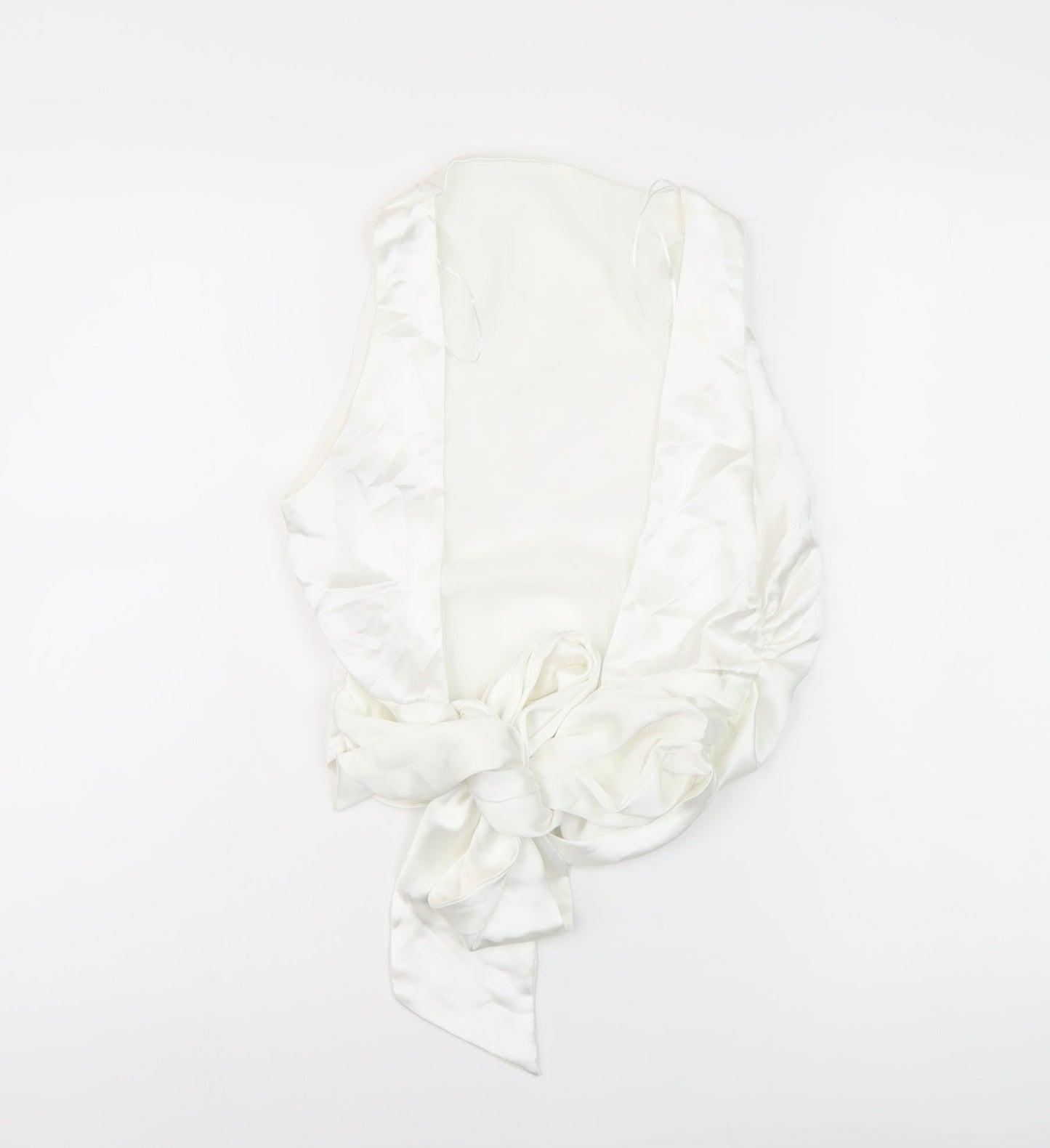 Womens UK Size M Zara White Cropped Blouse