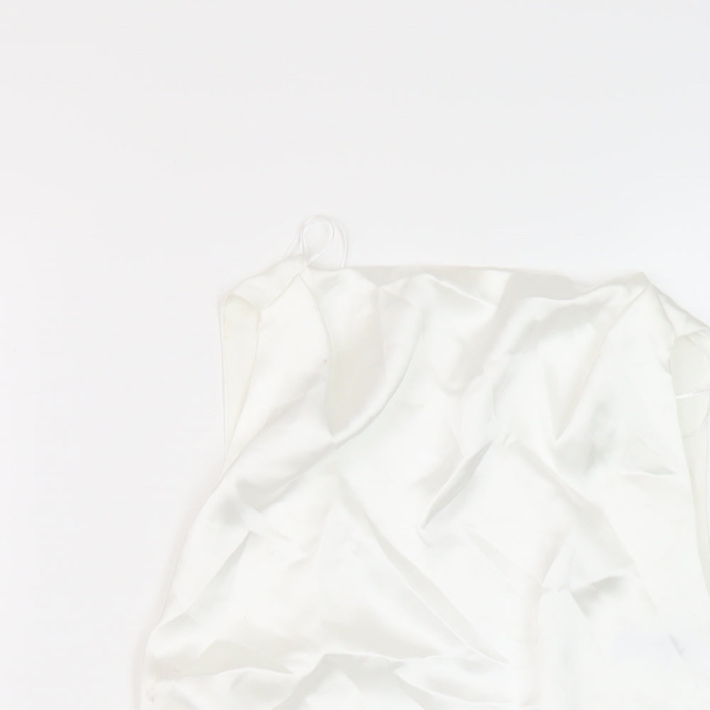 Womens UK Size M Zara White Cropped Blouse