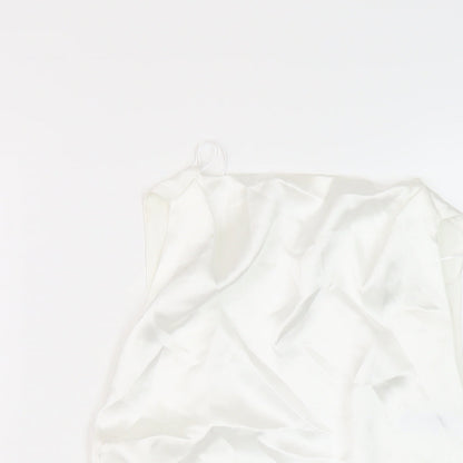 Womens UK Size M Zara White Cropped Blouse