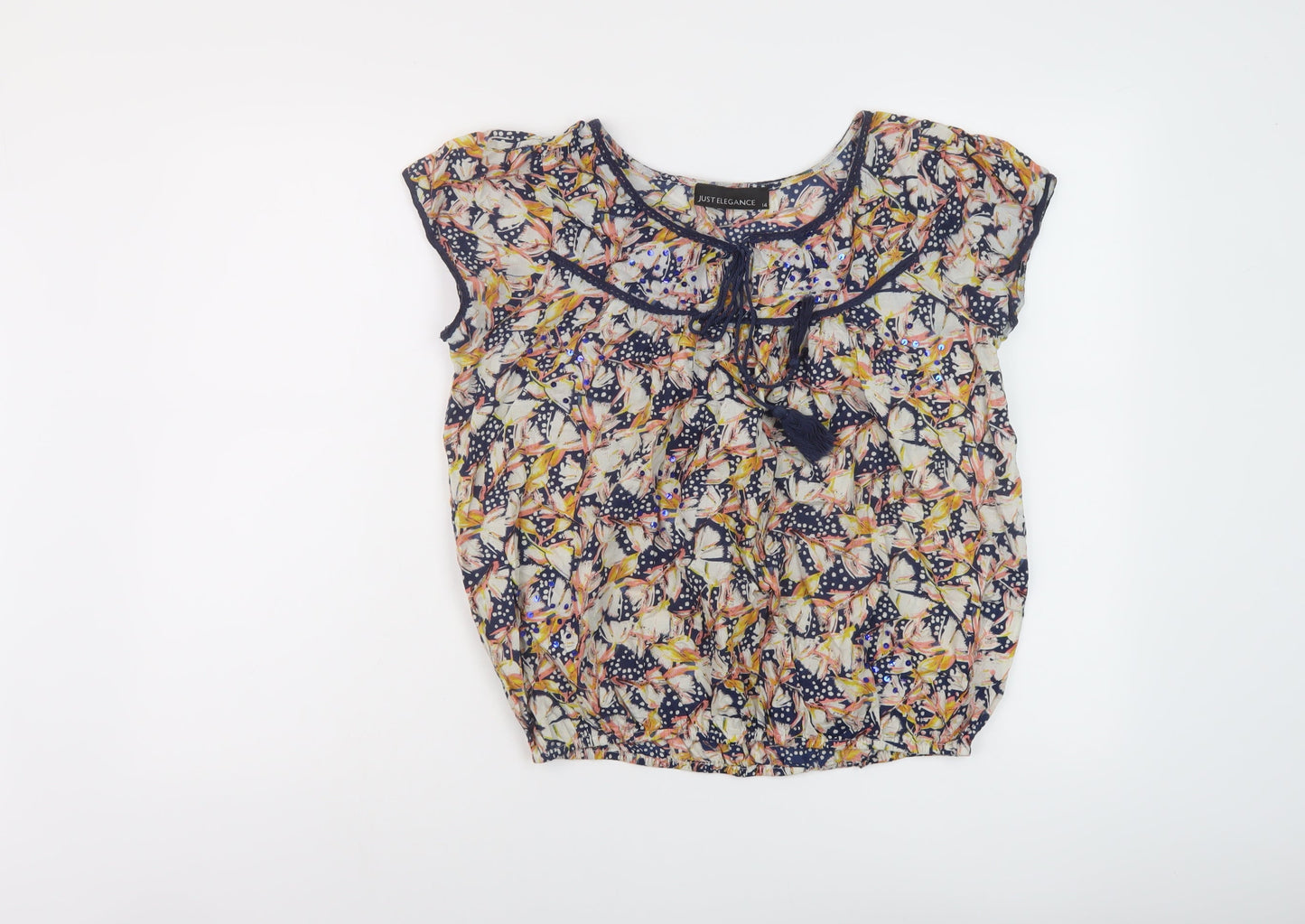Womens UK Size 14 JUST ELEGANCE Multicoloured Basic Blouse