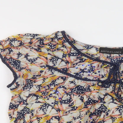 Womens UK Size 14 JUST ELEGANCE Multicoloured Basic Blouse