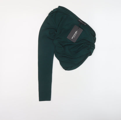 Womens UK Size 10 PRETTYLITTLETHING Green Basic Blouse