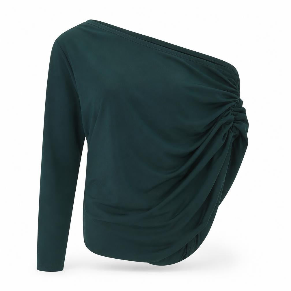 Womens UK Size 10 PRETTYLITTLETHING Green Basic Blouse