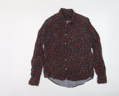 Womens UK Size M Zara Multicoloured Basic Button-Up