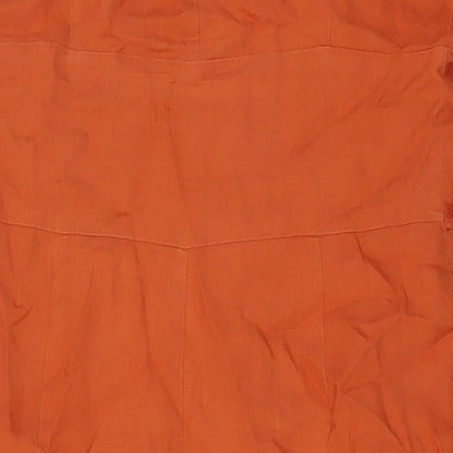 Alex & Co. Womens Orange Linen Pencil Dress Size 14 Round Neck Zip