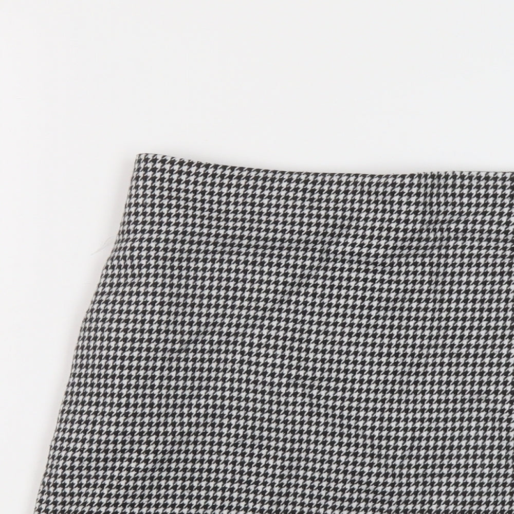 Mango Womens Black Geometric Polyester Mini Skirt Size XS Zip