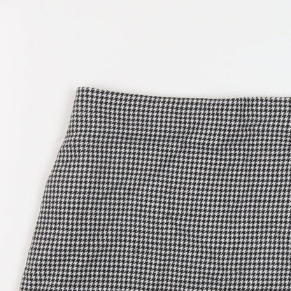 Mango Womens Black Geometric Polyester Mini Skirt Size XS Zip