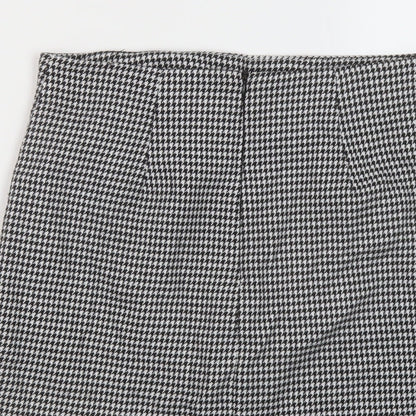 Mango Womens Black Geometric Polyester Mini Skirt Size XS Zip