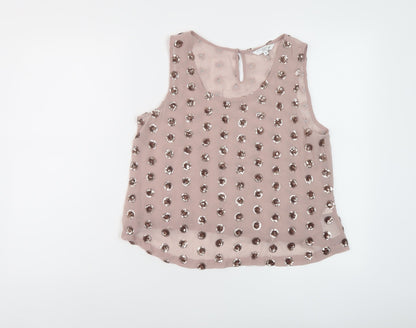 Womens UK Size 12 New Look Pink Basic Tank