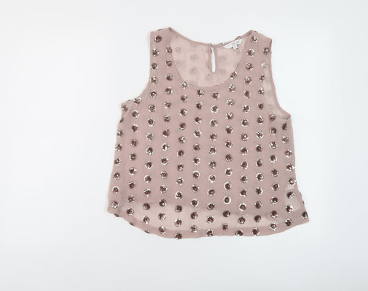 Womens UK Size 12 New Look Pink Basic Tank