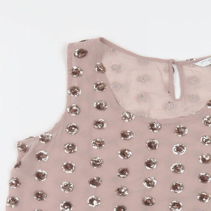 Womens UK Size 12 New Look Pink Basic Tank