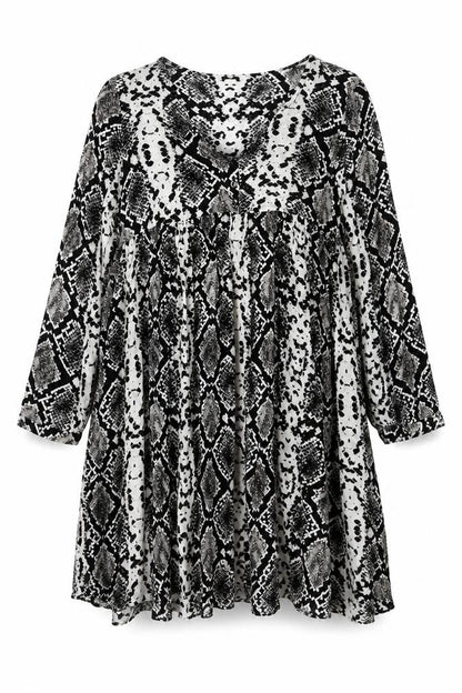 Zara Womens Black Animal Print Viscose A-Line Size S V-Neck Pullover