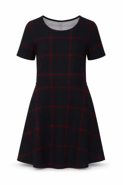 H&M Womens Blue Plaid Polyester A-Line Size 10 Round Neck Pullover