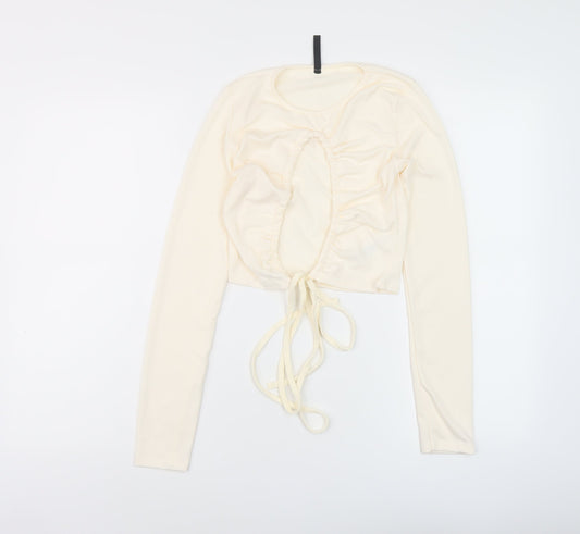 Womens UK Size 8 AsYou Ivory Cropped Blouse