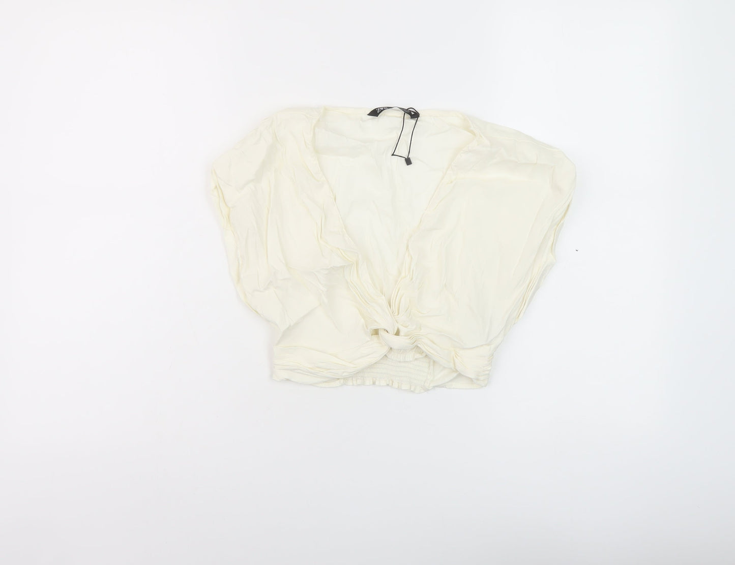 Womens UK Size S Zara Ivory Cropped Tank