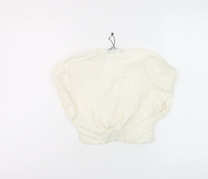 Womens UK Size S Zara Ivory Cropped Tank