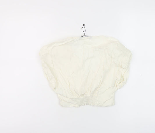 Womens UK Size S Zara Ivory Cropped Tank