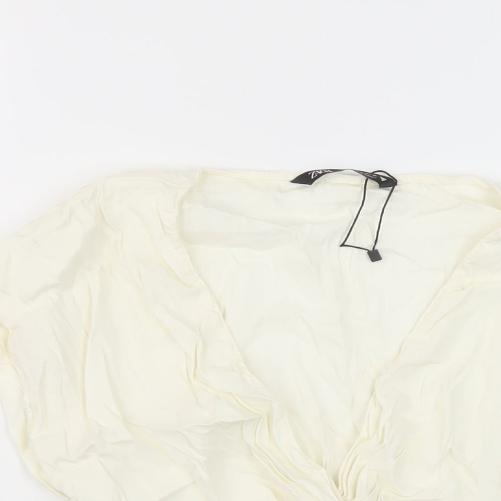 Womens UK Size S Zara Ivory Cropped Tank