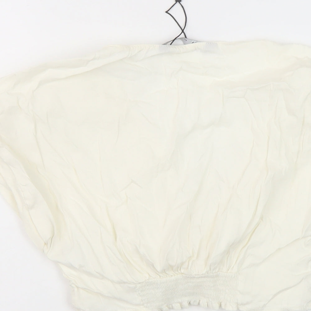 Womens UK Size S Zara Ivory Cropped Tank