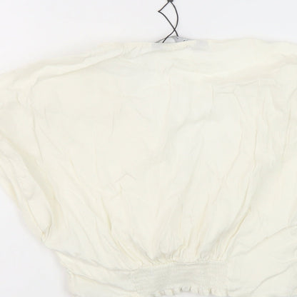 Womens UK Size S Zara Ivory Cropped Tank