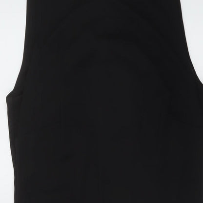 Wallis Womens Black Polyester A-Line Size 12 Mock Neck Zip