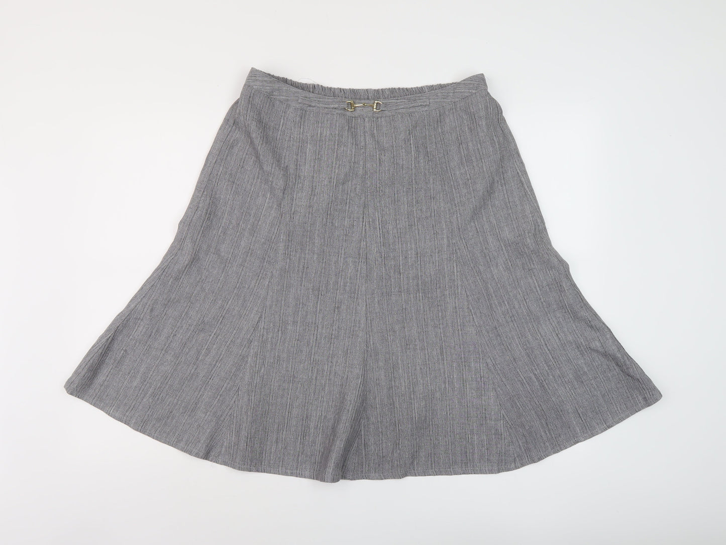 Damart Womens Grey Polyester A-Line Skirt Size 16