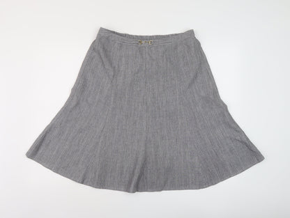 Damart Womens Grey Polyester A-Line Skirt Size 16