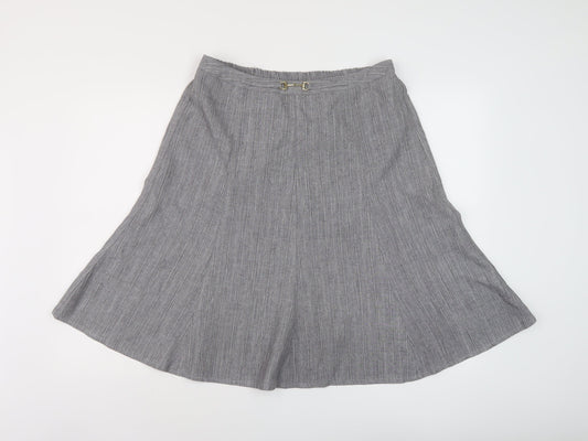 Damart Womens Grey Polyester A-Line Skirt Size 16