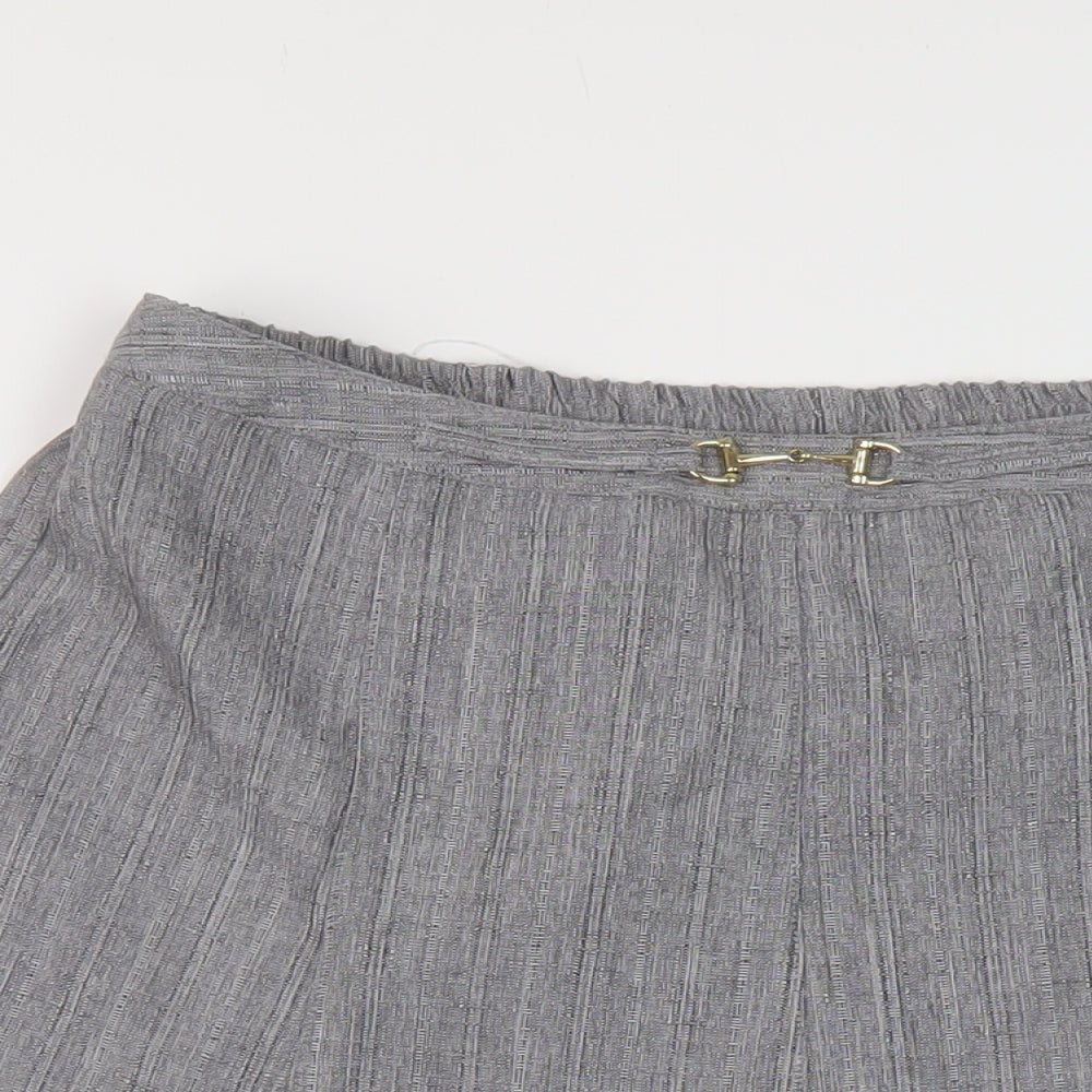 Damart Womens Grey Polyester A-Line Skirt Size 16