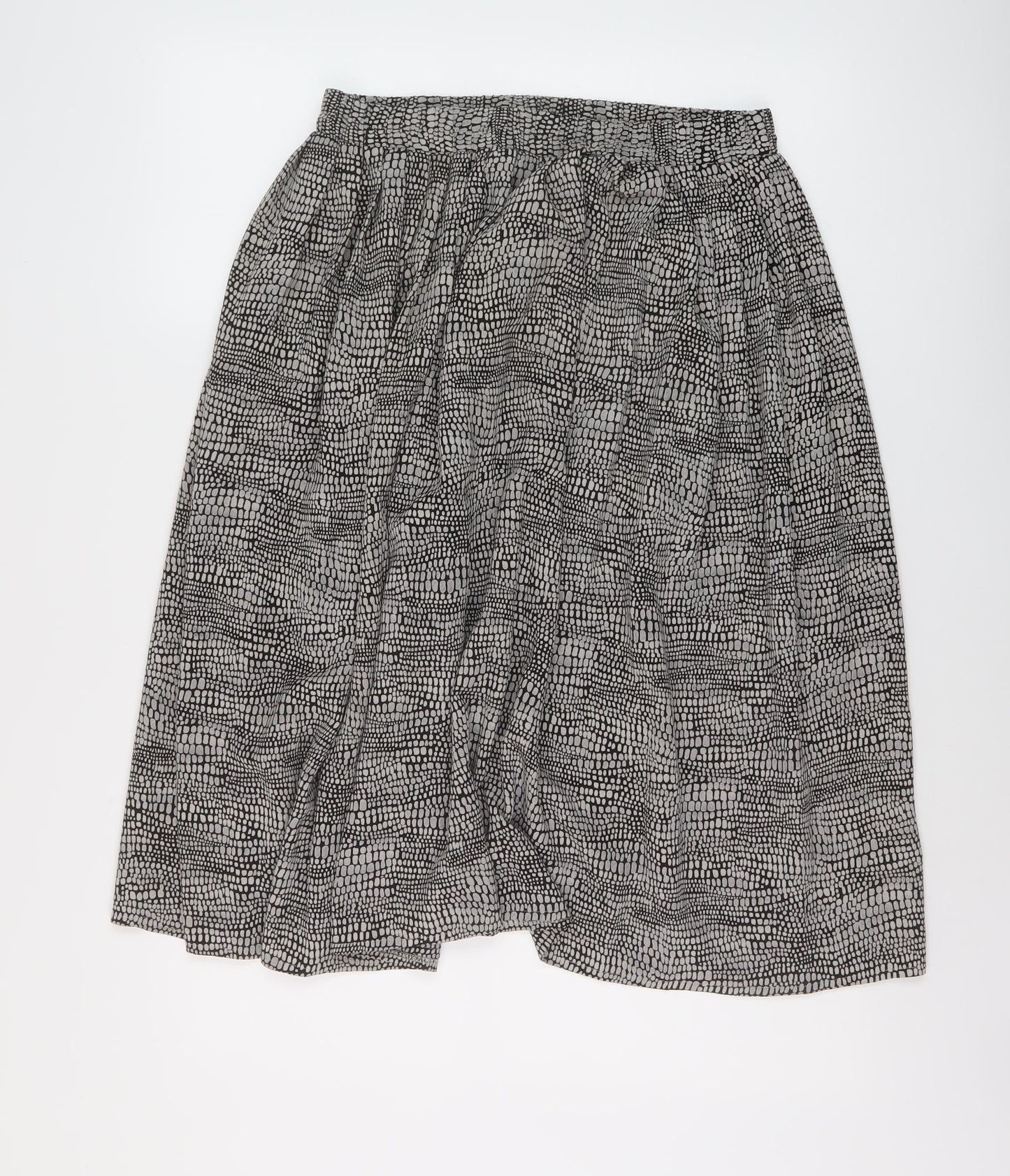 Debenhams Womens Black Geometric Polyester A-Line Skirt Size 14