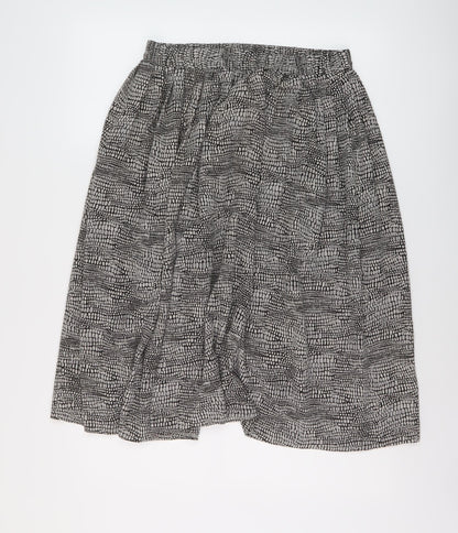Debenhams Womens Black Geometric Polyester A-Line Skirt Size 14