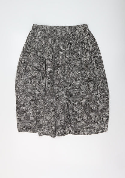 Debenhams Womens Black Geometric Polyester A-Line Skirt Size 14