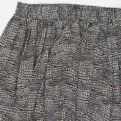 Debenhams Womens Black Geometric Polyester A-Line Skirt Size 14