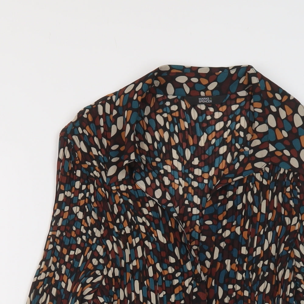 Womens UK Size 16 Marks and Spencer Multicoloured Basic Button-Up