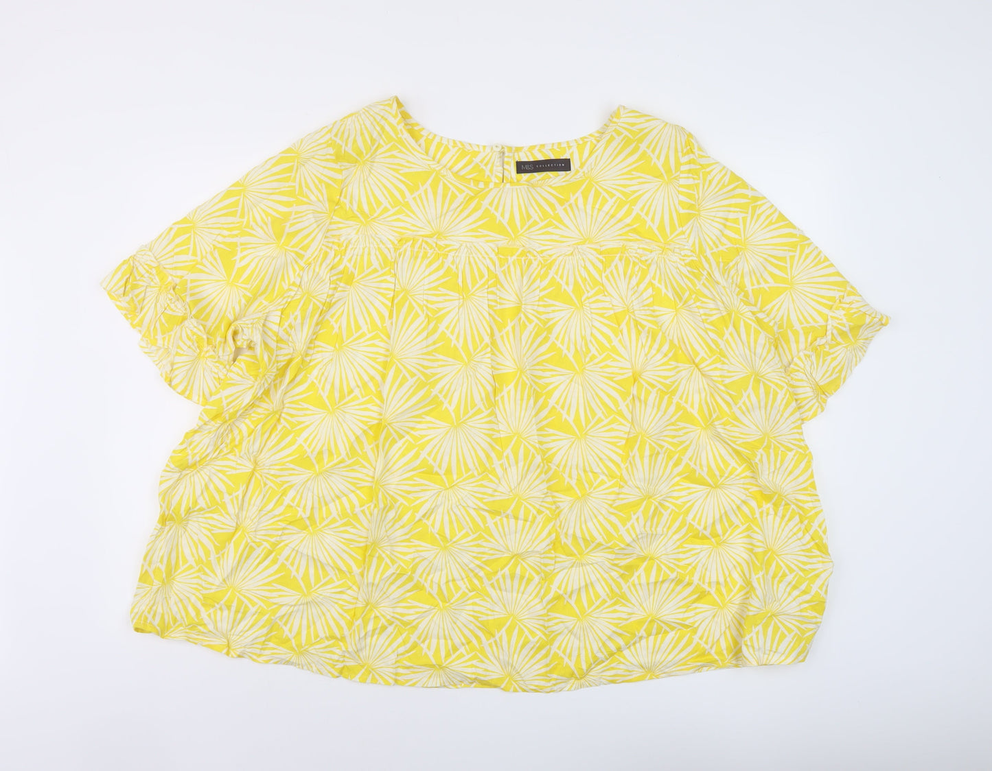 Womens UK Size 20 Marks and Spencer Yellow Basic Blouse