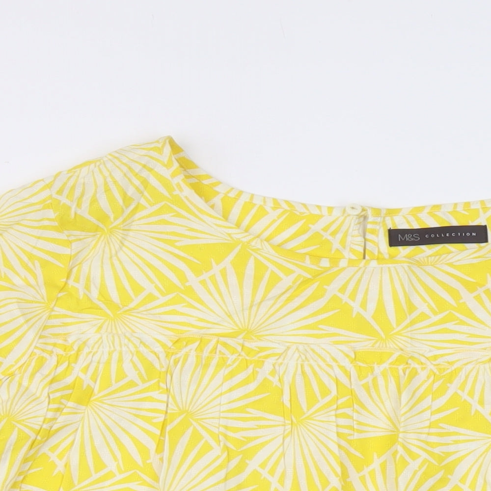 Womens UK Size 20 Marks and Spencer Yellow Basic Blouse