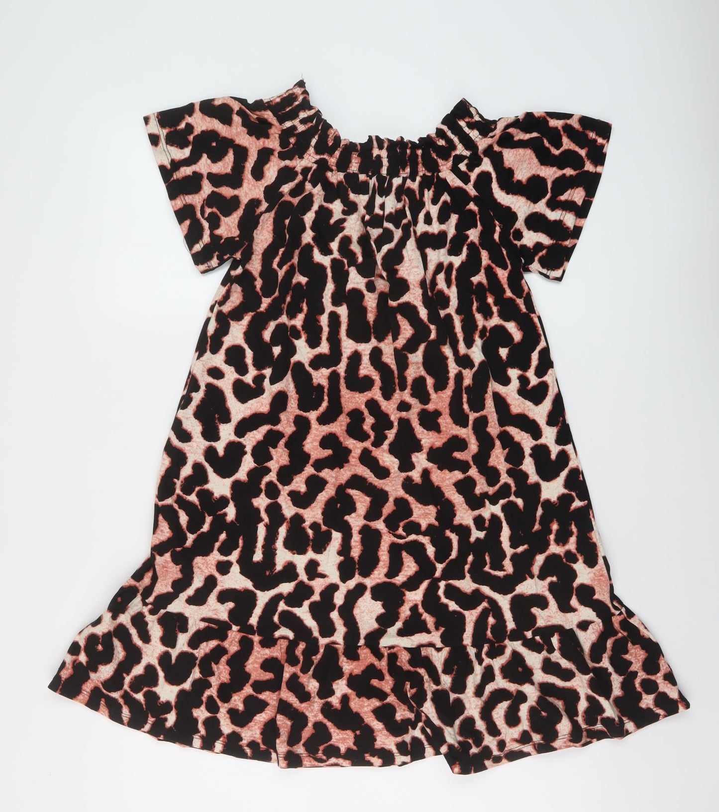 Roman Womens Multicoloured Animal Print Cotton A-Line Size 10 Square Neck Pullover