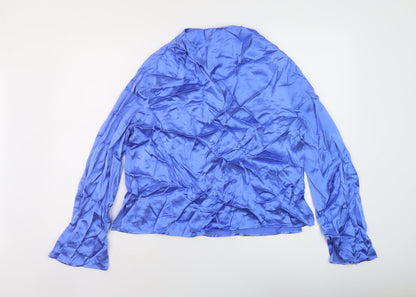 Womens UK Size 16 Marks and Spencer Blue Basic Blouse