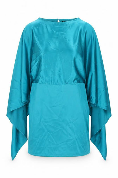 Zara Womens Blue Polyester Mini Size M Round Neck Zip