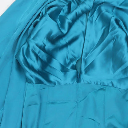 Zara Womens Blue Polyester Mini Size M Round Neck Zip