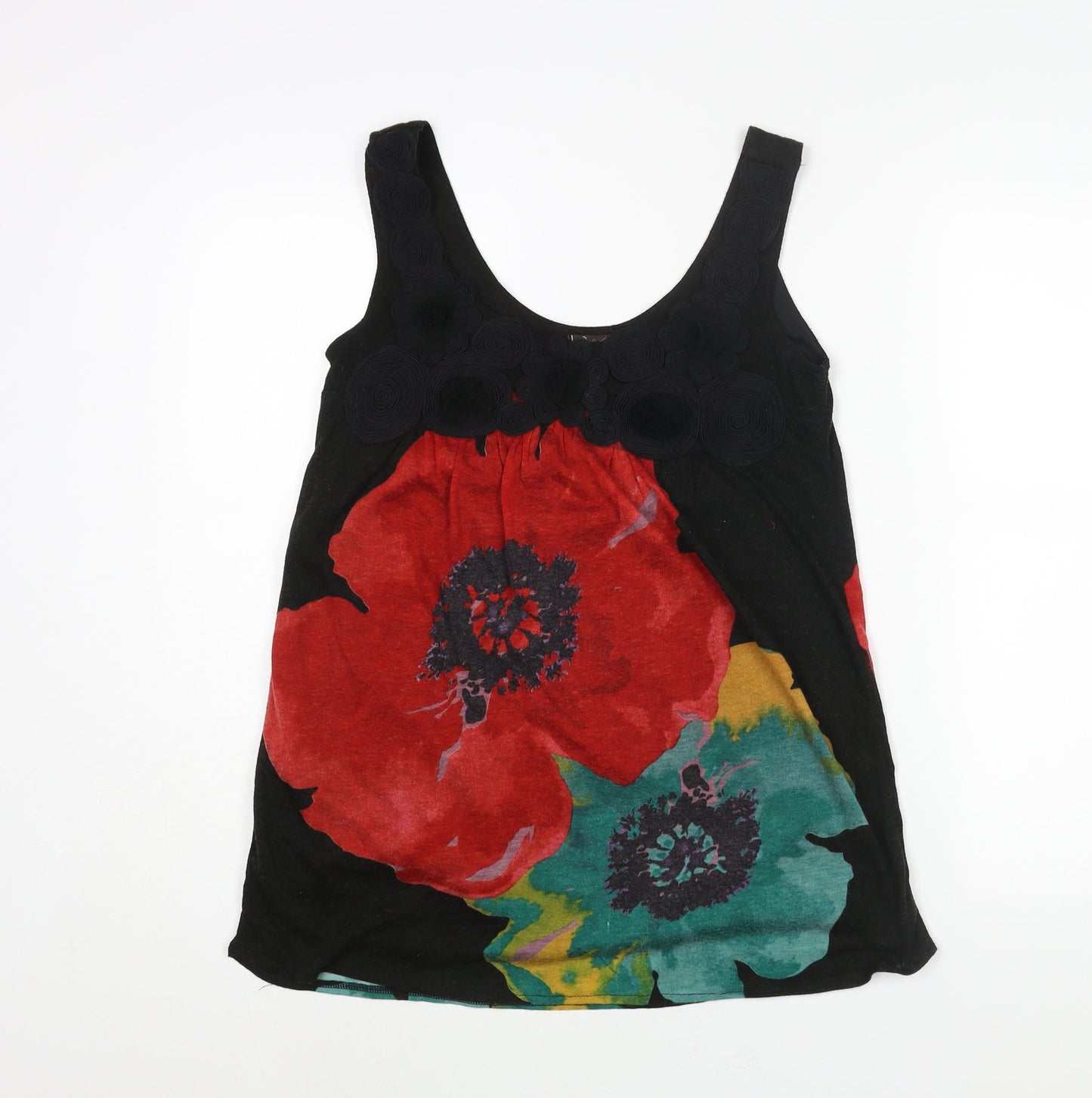 Womens UK Size One Size Yumi Black Camisole Blouse