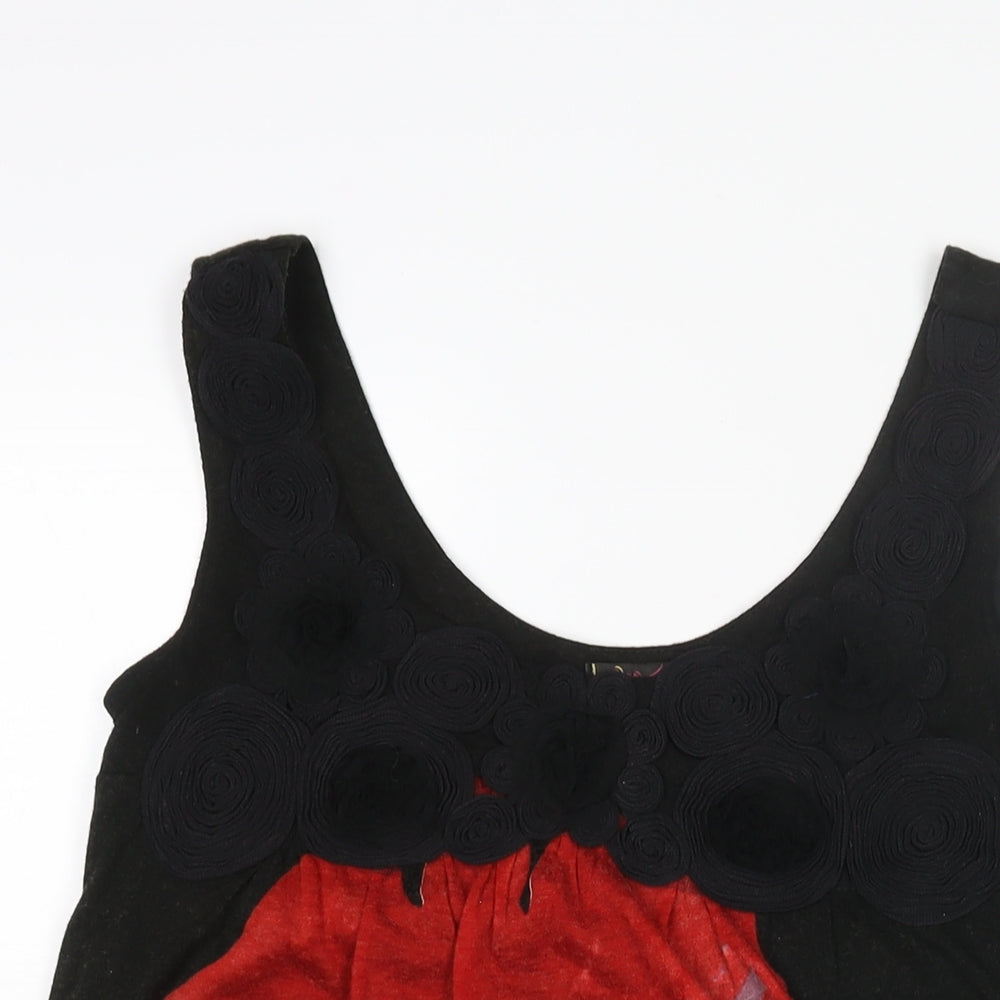 Womens UK Size One Size Yumi Black Camisole Blouse