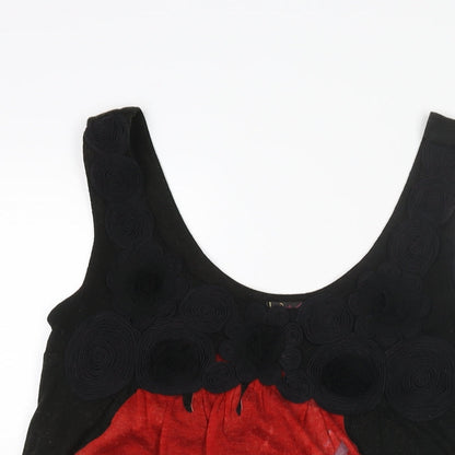 Womens UK Size One Size Yumi Black Camisole Blouse