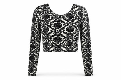 Womens UK Size M Glamorous Black Cropped Blouse